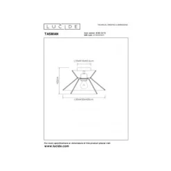 Lucide TASMAN Plafonnière-Nature.-Ø32-1xE27-60W-Papier
