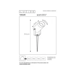 Lucide TAYLOR - Grondspie Buiten - Ø 10 cm - 1xGU10 - Wit Sale