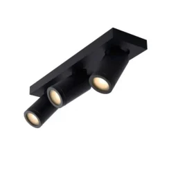 Lucide TAYLOR - Plafondspot Badkamer - LED Dim to warm - GU10 - 3x5W 2200K/3000K - IP44 - Zwart Online