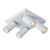Lucide TAYLOR - Plafondspot Badkamer - LED Dim to warm - GU10 - 4x5W 2200K/3000K - IP44 - Wit Hot