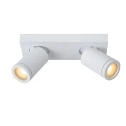 Lucide TAYLOR - Plafondspot Badkamer - LED Dim to warm - GU10 - 2x5W 2200K/3000K - IP44 - Wit Clearance
