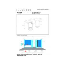 Lucide TAYLOR - Plafondspot Badkamer - LED Dim to warm - GU10 - 2x5W 2200K/3000K - IP44 - Wit Clearance