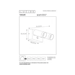 Lucide TAYLOR - Wandspot Buiten - 2xGU10 - IP54 - Wit Sale
