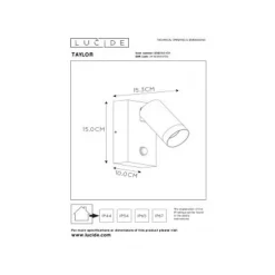 Lucide TAYLOR - Wandspot Buiten - 1xGU10 - IP54 - Wit Best