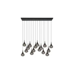 Lucide TEARS Hanglamp-Zwart-LED Dimb.-16xG4-1,5W-3000K Hot