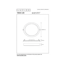 Lucide TENDO-LED Plafondlicht Rond Ø22cm 18W 1340LM 3000K Online