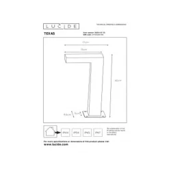 Lucide TEXAS - Sokkellamp Buiten - LED - 1x6W 3000K - IP54 - Antraciet New