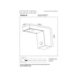 Lucide TEXAS-IR - Wandspot Buiten - LED - 1x6W 3000K - IP54 - Antraciet Online