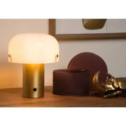 Lucide TIMON - Tafellamp - 1xE14 - 3 StepDim - Mat Goud / Messing New