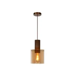 Lucide TOLEDO Hanglamp E27/60W Koper / Amber glas Clearance
