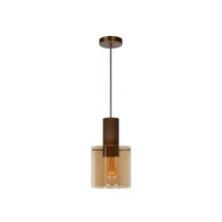Lucide TOLEDO Hanglamp E27/60W Koper / Amber glas Clearance