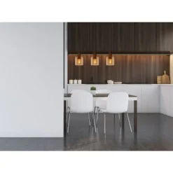 Lucide TOLEDO Hanglamp 3xE27/60W Koper / Amber glas Clearance