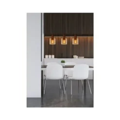 Lucide TOLEDO Hanglamp 3xE27/60W Koper / Amber glas Clearance