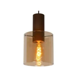 Lucide TOLEDO Hanglamp 3xE27/60W Koper / Amber glas Clearance