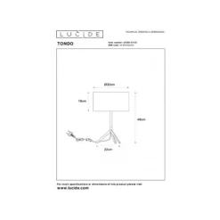 Lucide TONDO Tafellamp-Mat Go.-Ø30-1xE27-60W-Katoen Clearance