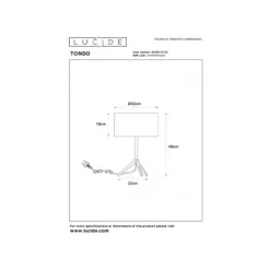 Lucide TONDO Tafellamp-Zwart-Ø30-1xE27-60W-Katoen Online