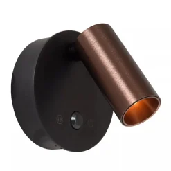 Lucide TONI - Oplaadbare Wandspot / Wandlamp - Accu/Batterij - Ø 8,1 cm - LED Dimb. - CCT - 1x2W 2700K/4000K - Bewegingssensor (uitschakelbaar) - Magnetisch - Koffie