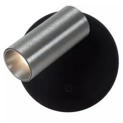 Lucide TONI - Oplaadbare Wandspot / Wandlamp - Accu/Batterij - Ø 8,1 cm - LED Dimb. - CCT - 1x2W 2700K/4000K - Magnetisch - Grijs ijzer New