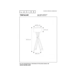 Lucide TRAFALGA. Vloerlamp-Nature.-1xE27-40W-Linnen Clearance
