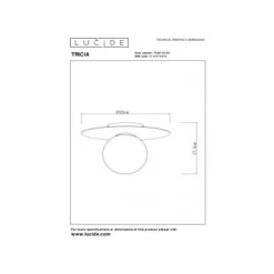 Lucide TRICIA Plafonnière-Zwart-Ø25-1xE27-15W-Metaal Discount