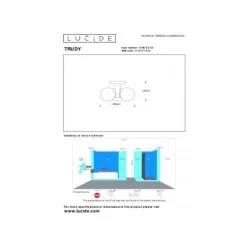 Lucide TRUDY Plafonnière Badk.-Zwart-Ø28-3xG9-40W-IP44 New
