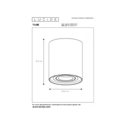 Lucide TUBE Spot Opbouw GU10 Rond D9.6 H12.5cm Wit Sale