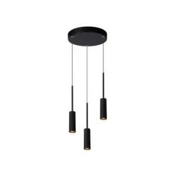 Lucide TUBULE Hanglamp Led 3x7W 2700K Zwart Outlet