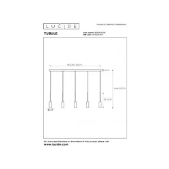 Lucide TUBULE Hanglamp Led 5x7W 2700K Zwart