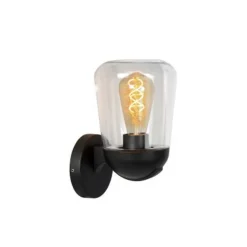 Lucide TULSA Wandlamp Buiten-Zwart-1xE27-40W-IP44-Glas Best
