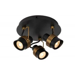 Lucide TUNDRAN Plafondspot-Zwart-Ø21-3xGU10-5W-Metaal Clearance