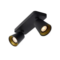 Lucide TURNON - Plafondspot - LED Dim to warm - GU10 - 2x5W 2200K/3000K - Zwart Outlet