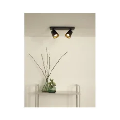 Lucide TURNON - Plafondspot - LED Dim to warm - GU10 - 2x5W 2200K/3000K - Zwart Outlet