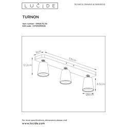 Lucide TURNON - Plafondspot - LED Dim to warm - GU10 - 3x5W 2200K/3000K - Zwart Hot