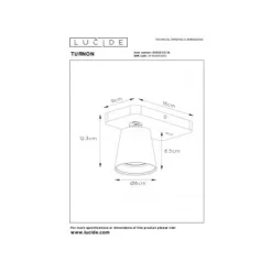 Lucide TURNON - Wandspot - LED Dim to warm - GU10 - 1x5W 2200K/3000K - Zwart Online