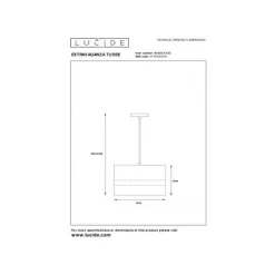 Lucide TUSSE. Hanglamp-Groen-Ø30-1xE27-60W-Linnen New
