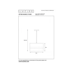 Lucide TUSSE. Hanglamp-Roze-1xE27-60W-Linnen Best