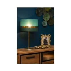 Lucide TUSSE. Tafellamp-Groen-Ø30-1xE14-40W-Linnen Best