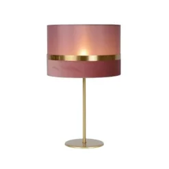 Lucide TUSSE. Tafellamp-Roze-Ø30-1xE14-40W-Linnen