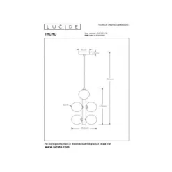 Lucide TYCHO - Hanglamp - Ø 25,5 cm - 6xG9 - Zwart Discount