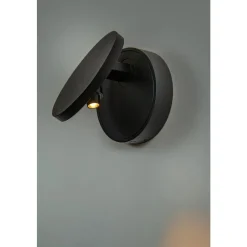 Lucide UFOR Wandlamp-Zwart-LED Dimb.-5,7W-1800K/3000K Clearance
