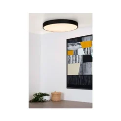 Lucide UNAR Plafonnière-Zwart-Ø49,5-LED Dimb.-36W-2700K Hot