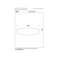 Lucide UNAR Plafonnière-Zwart-Ø80-LED Dimb.-80W-2700K Online