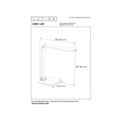 Lucide VARIO LED - Bureaulamp - LED Dimb. - 1x8W 2700K - Zwart