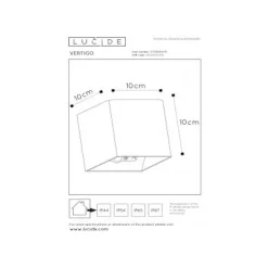 Lucide VERTIGO Wandlamp-Wit-LED Dimb.-6W-2700K-5V-IP54 Sale