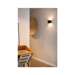 Lucide VERTIGO Wandlamp-Zwart-LED Dimb.-6W-2700K-5V-IP54 Outlet