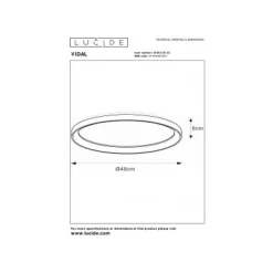 Lucide VIDAL - Plafonnière - Ø 48 cm - LED Dimb. - 1x38W 2700K - Mat Goud / Messing Online