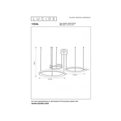 Lucide VIDAL Hanglamp-Zwart-Ø78-LED Dimb.-120W-2700K Hot