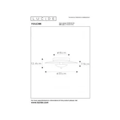 Lucide VULCAN Plafonnière-Zwart-Ø35-LED Dimb.-9W-3000K Hot