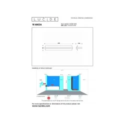 Lucide WANDA Wandlamp Badk.-Opaal-LED-15W-3000K-IP44-Glas Discount