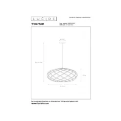 Lucide WOLFRAM - Hanglamp - Ø 65 cm - 1xE27 - Mat Goud / Messing Discount